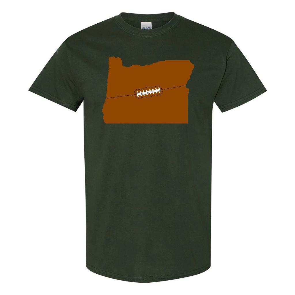 Oregon Football State Shape - Hometown Pride T Shirt - Forest