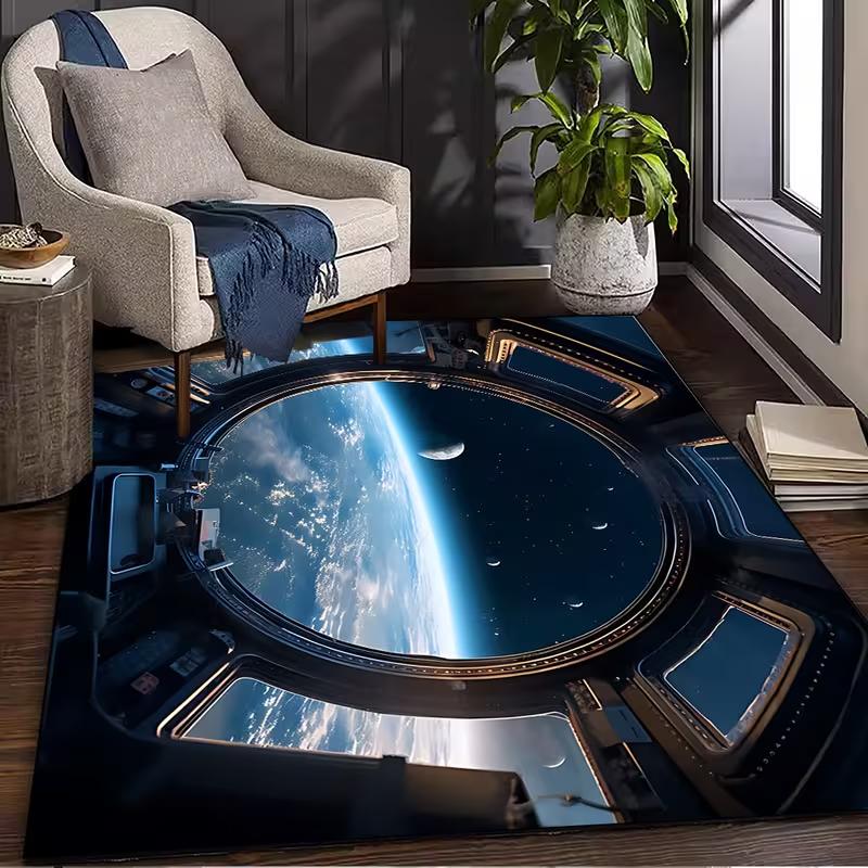 Phoenix Fire and Ice Pattern Area Rug Machine Washable Fiber Mat for Living Room Bedroom Entryway Dining Room Game Room Decor
