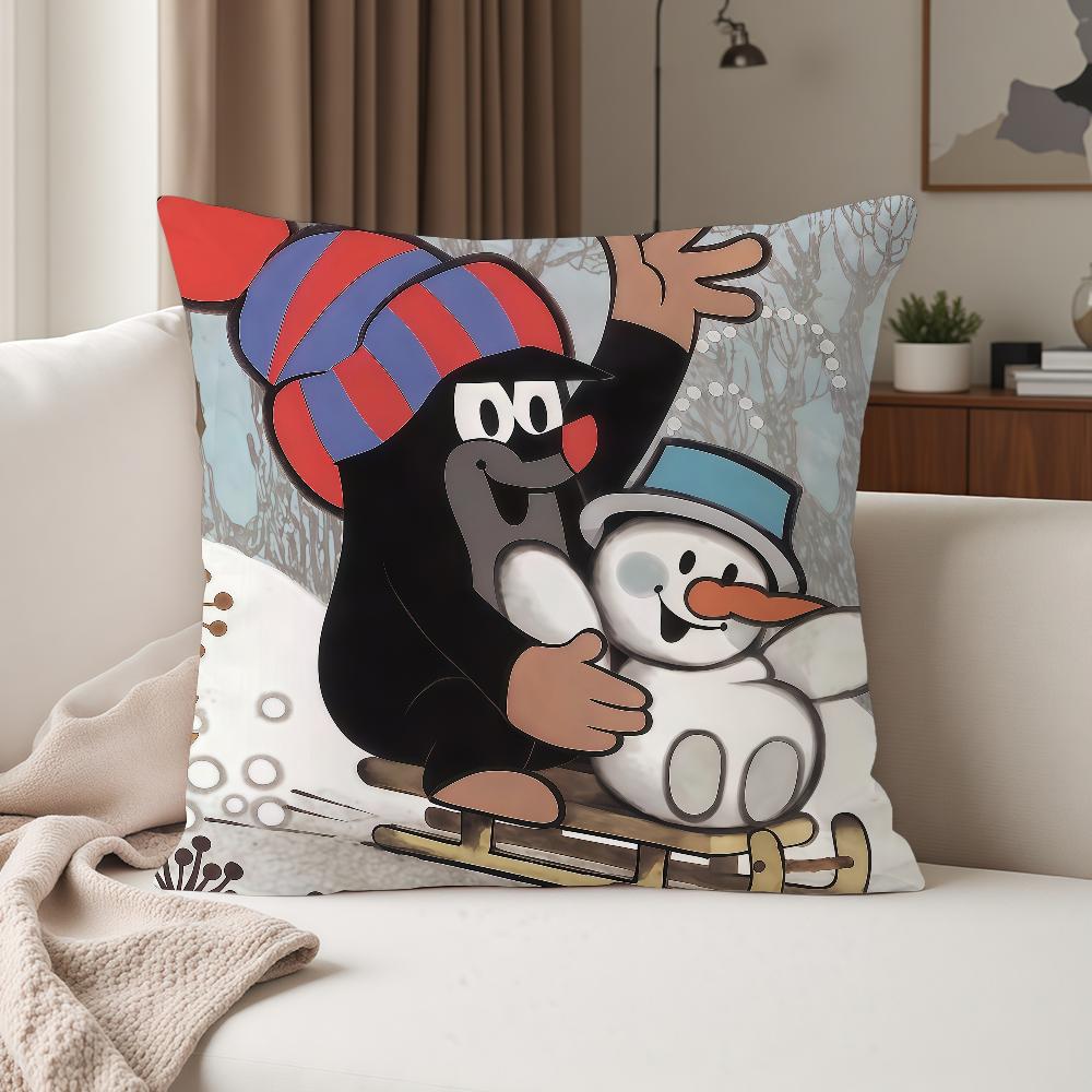 Cute The Little Mole Art Pillow Case Suitable For Bedrooms Living Rooms Cars Home Decoration