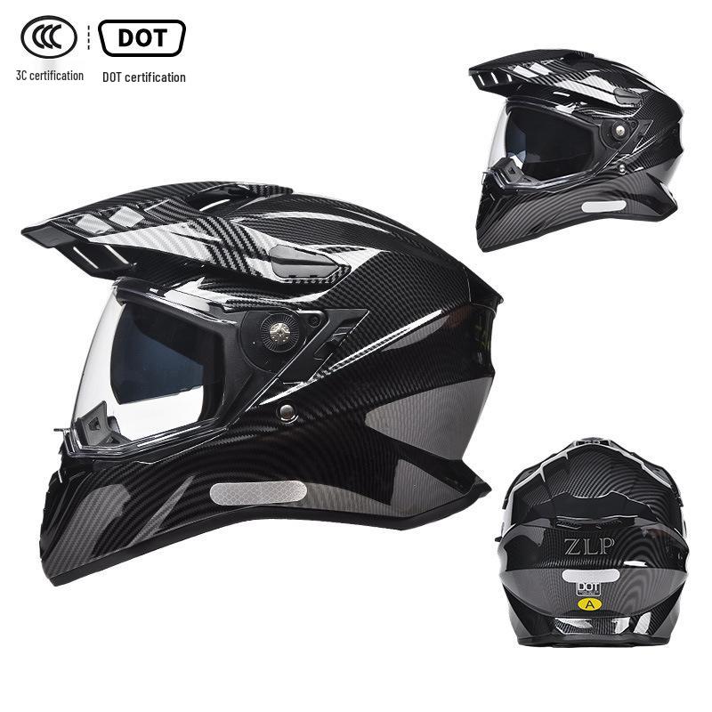 A-Class Unisex Motorcycle Helmet: Double Visor Full Face for Touring & Off-Road Use