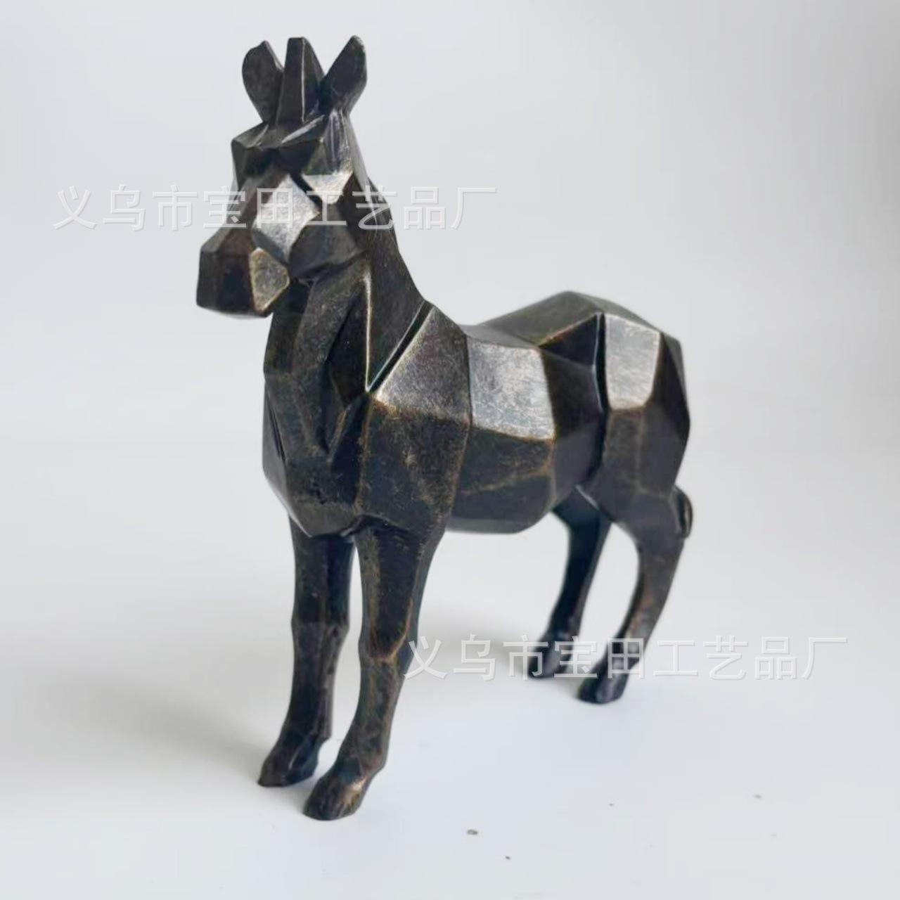 

Полимерная статуэтка-орнамент Граненая статуэтка коня для дома, офиса, рабочего стола, полимерное украшение