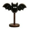 Autumn Atmosphere Interior Accents Halloween Wooden Tabletop Decor, Vintage Pumpkin Ghost Bat Figurines, Rustic Farmhouse Fall Party Indoor