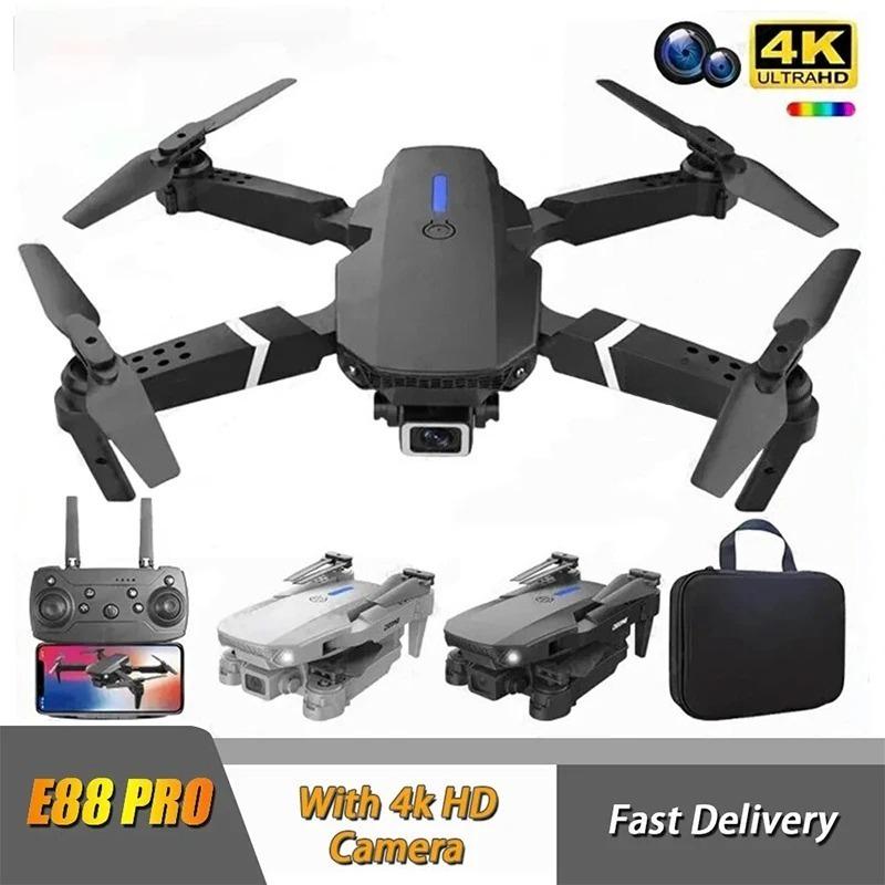 Height Hold Gift Toy 2025 E88Pro RC Drone 4K 1080P Wide Angle HD Camera Foldable Helicopter WIFI FPV