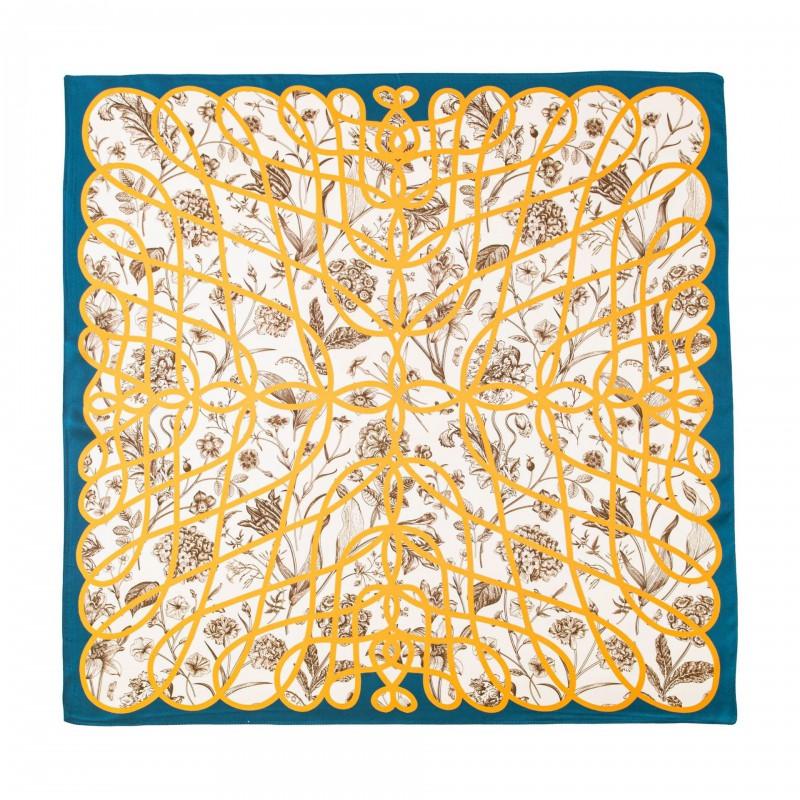 Pure Silk Square Scarf Women - Lightweight Elegant Floral Geometric Print 65x65cm Seasonal Accessory
