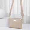 Minimalist Quilted Chain Crossbody Bag PU Solid Color Lg Wallet Lightweight Wave Patterned Small Shoulder Purse For Women