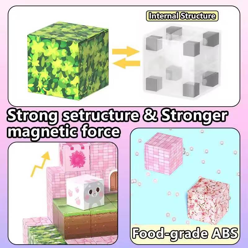 Princess Castle World Magnetic Block Set Fantasy Girl Magnetic Building Blocks Mine World Magnet Cube Birthday Gift DIY Toy