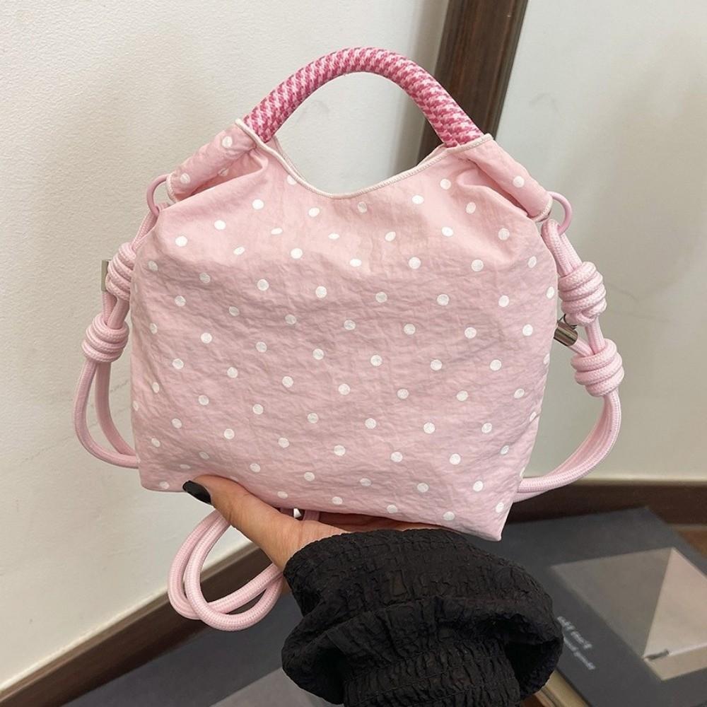 Multi-Color Polka Dot Shoulder Bag Nylon Female Tote Bag Portable Crossbody Bucket Bag  Outdoor