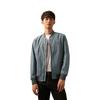 Calvin Klein Solid Color Logo Embroidered Square Label Baseball Collar Zip Jacket Men Jackets Gray Green J323578-1