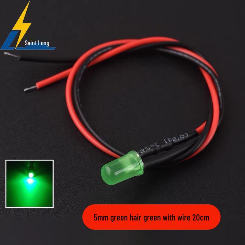 3MM/5MM LED-Licht mit hoher Helligkeit mit Draht für Spielzeugauto-Blinker, 5V/12V Perlenbirne