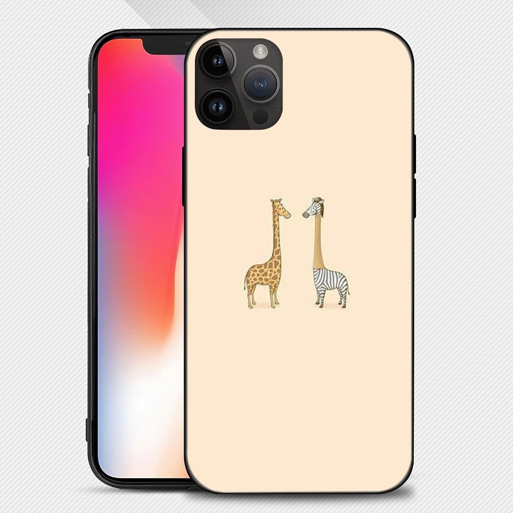Yellow Giraffe Cute Cartoon Phone Case iphone15 14 13 12 11 Pro Max Mini X 7 8 Soft Case