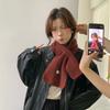 Korean Version of Retro Thousand Bird Grid Cross Small Scarf Women's Soft Waxy Knitted Color Matching Scarf Autumn and Winter Versatile