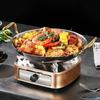 Stainless Steel Seafood Rice Pot Binaural Handle Stock Pot Hammer Grain Seafood Paella Pan  Cooking