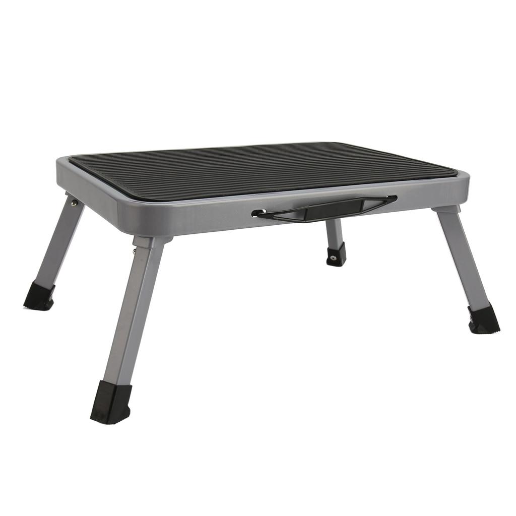 Folding Step Stool Lightweight Heavy Duty Sturdy Alloy Thick Rubber Feet Handle 1 Step Ladder Stool for Kids Adults