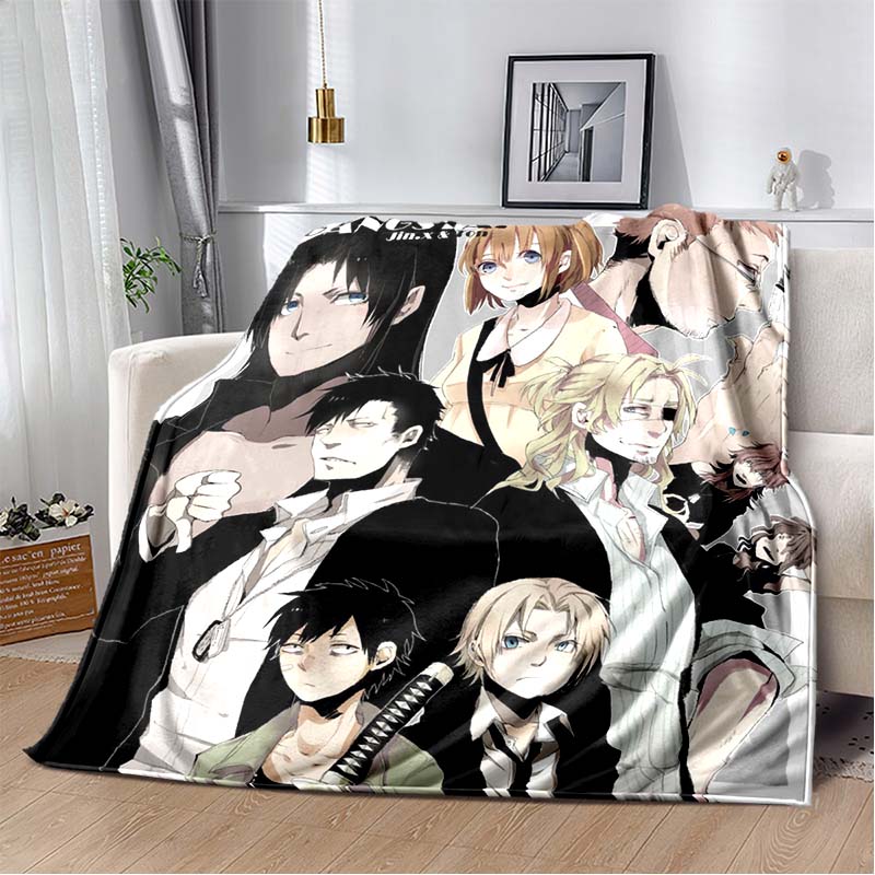 Gangsta Anime Nicolas Brown Print Soft Flannel Throw Blanket Lightweight Warm Sofa Couch Bed Home Decor Cover
