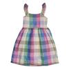 Vestido de Lino con Tirantes a Cuadros 801379 para Niña