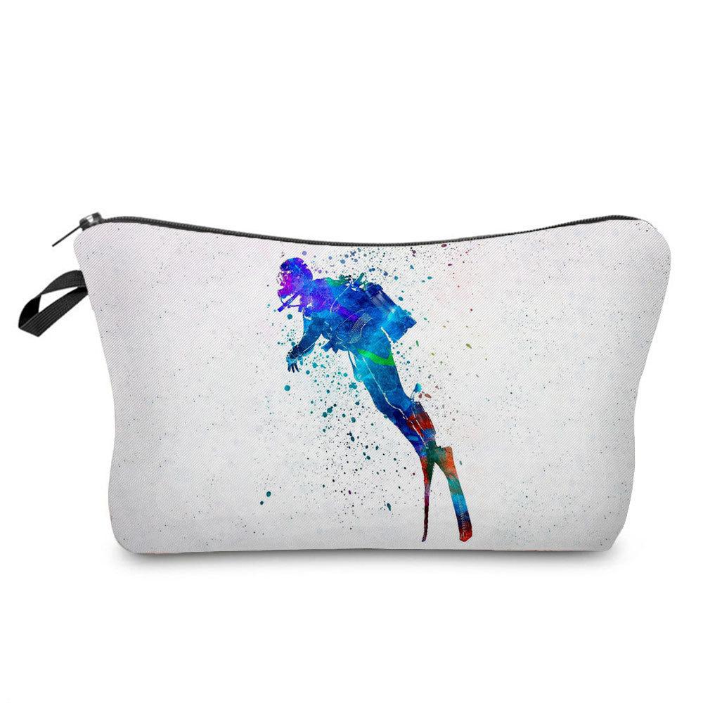 Women Gymnastics Print Cosmetic Bag Toiletries Organize Travel Storage Case KTB