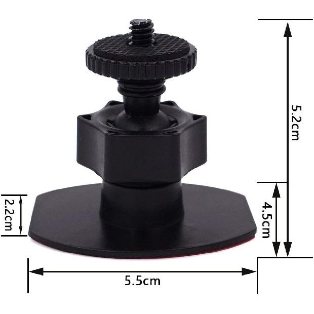 CH01B 1/4" Thread Camera Mount Mini Double-Sided Adhesive In Dash Cam Mount Holder - Universal Tripod Permanent Holder Fits