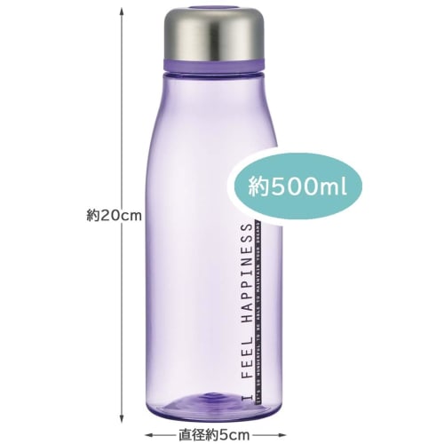 Skater Direct Drinking Water Bottle See-Through Lavender 500ml with Tea Strainer PTY5-A