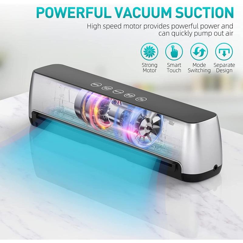 Portable Food Sealer Vacuum Machine with Free Bags - Automatic and Food Saver for Home Kitchen With Vacuum-sealed Suction Tube