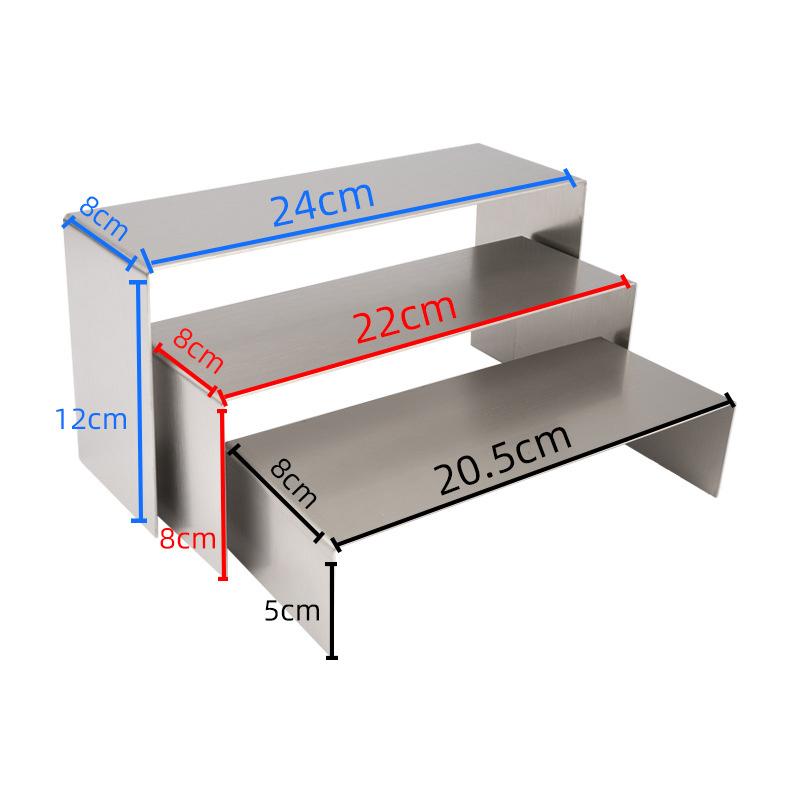 U Shape Stainless Steel Display Riser Stand, Shop Jewelry Bag Display Shelf For Dessert Cupcake Shoes Action Figure Display