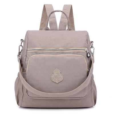 SURCHAR Nylon School Casual Shoulder Large Perfect for Outdoor Apricot Women's Backpack, Anti-theft, Waterproof, Lightweight, Bag, Bag, Handbag,
