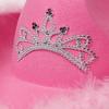 Strass Cowgirlhut Rosa Farbe Tiara Cowgirlhut Western Pailletten Cowboyhut für Jazz-Event