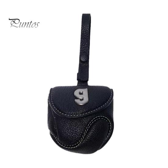 

Бейсбольна сумка для навушників зі штучної шкіри Водонепроникна портативна монетна ключі Тримач для бездротових навушників Сумка-органайзер Портативний гаманець Чохол-брелок чорний