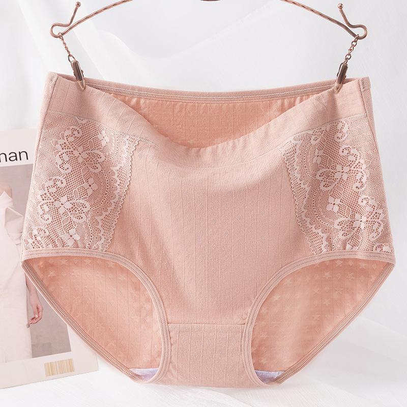 Plus Size Female Summer Cotton Middle and High Waist-middle  Aged Mother Underwear