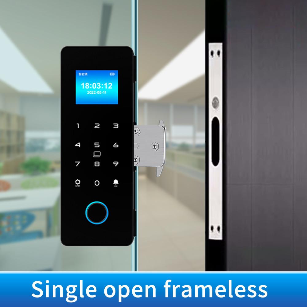 Fingerprint Glass Door Lock App Passcode IC Card Keyless Smart Phone Attendance Lock Electronic Digital Lock
