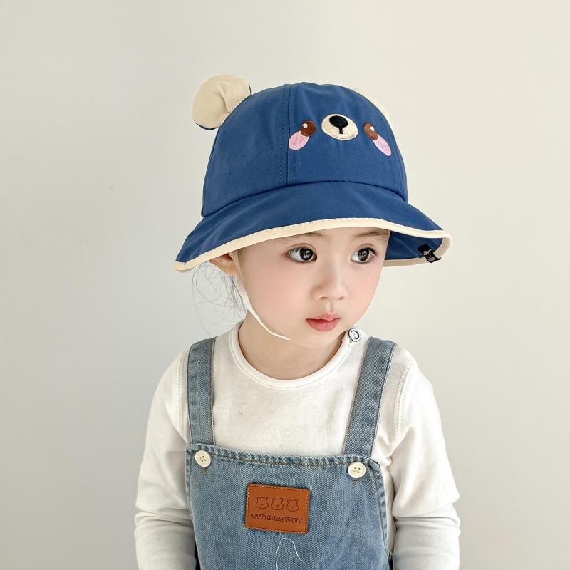 Baby Fisherman Hat Cute Cartoon Bear Sun Hat Spring and Summer New Children's Hat Korean Version