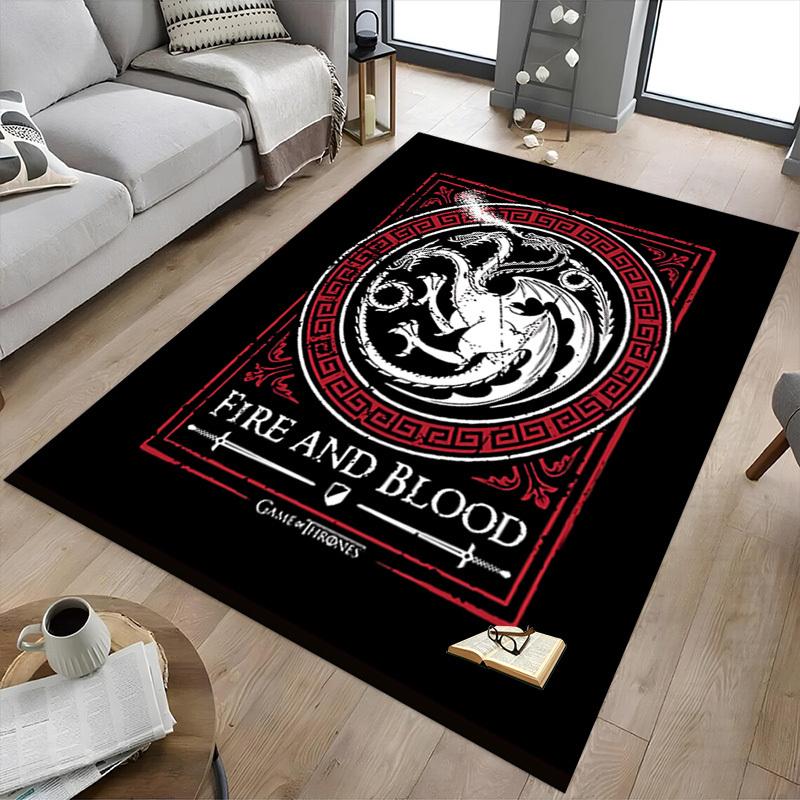 1 Stück Fire Blood Home Office, Strapazierfähige Polyester-Bodenmatte mit Einfacher Reinigung, Bürodekoration, Urbaner Stil, Rutschfeste Rückseite