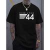 Men's Hamilton 44 Racing Car Print T-Shirt - Casual Short Sleeve Round Neck Tee Suitable for Daily Wear, Summer Outfits & Motorsport Gifts