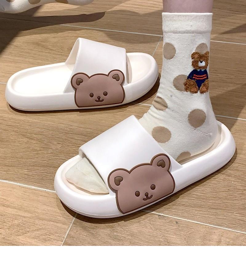 Frauen Männer Sommer Hausschuhe Sandalen Strand Slides Flip-Flops Cartoon Bär Dicken Sohlen Jungen Mädchen Unisex Badezimmer Schuhe