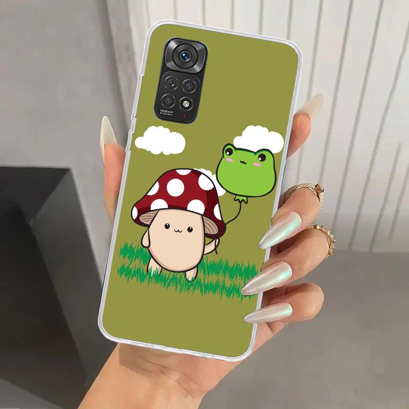 Cottagecore Frog Mushroom Kawaii Phone Case for Xiaomi Redmi Note 15 14 14S 13 12S 12 Pro 11S 11 Plus 11T 11E 10S Soft Funda Pri