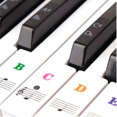 ColorfylCoco Compatible with 49 61 76 88 Keyboard Piano Stickers Piano Stickers for Pasting Tweezers Included Keyboard Keyboard Musical Note Stickers
