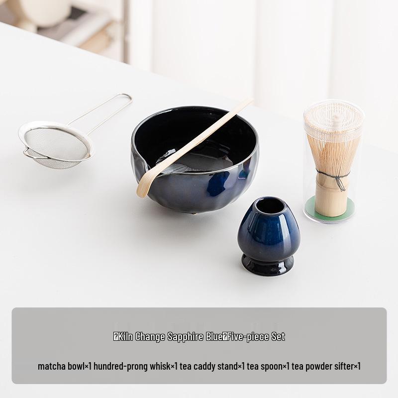 Handmade Japanese Matcha Ceramic Tea Bowl and Bamboo Whisking Tool