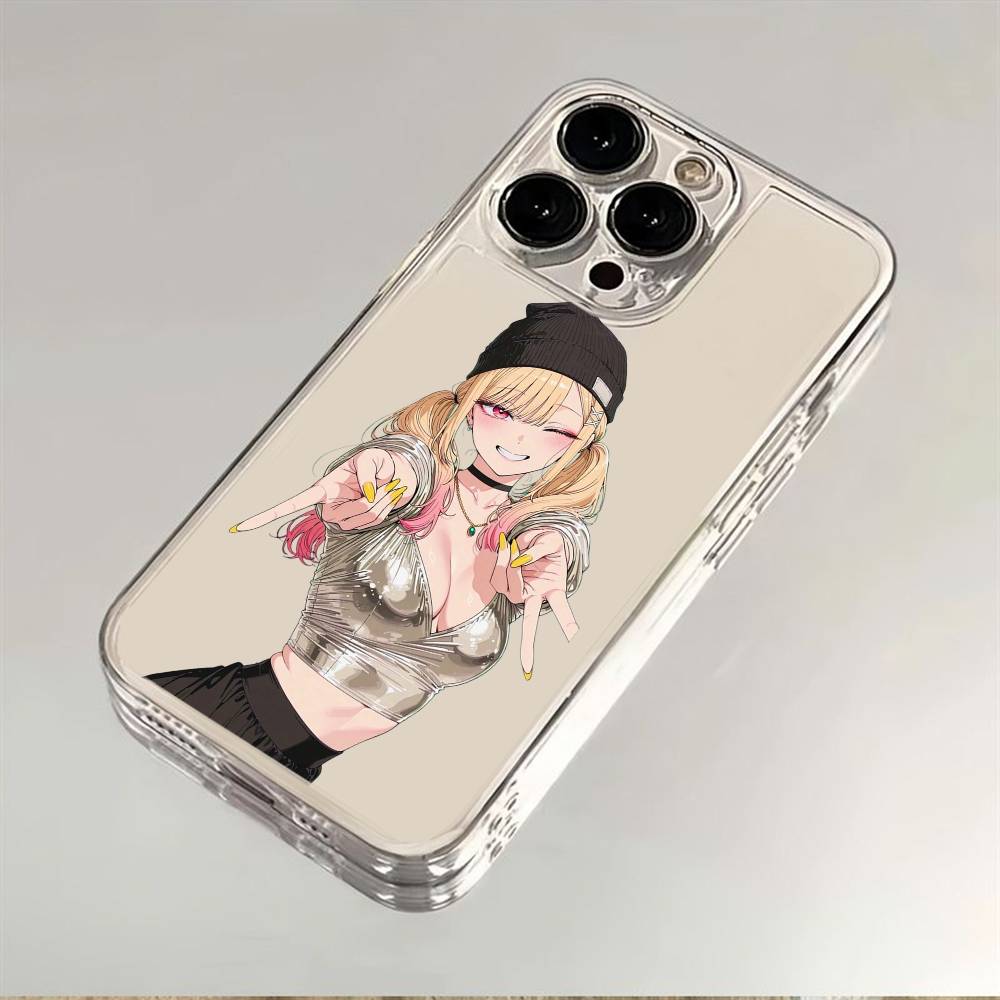 Anime Girl Luxury Transparent Phone Case For IPhone 17 16 15 Pro Max 14 13 12 11