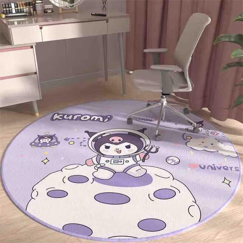 

Kuromi Cartoon Round Anti-Slip Bedroom Rug 100 x 100 cm