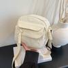 Quadratische Cord-Umhängetasche im koreanischen Stil, modische, lässige Schultertasche für Damen, Studentinnen, kleine Alltagshandtasche