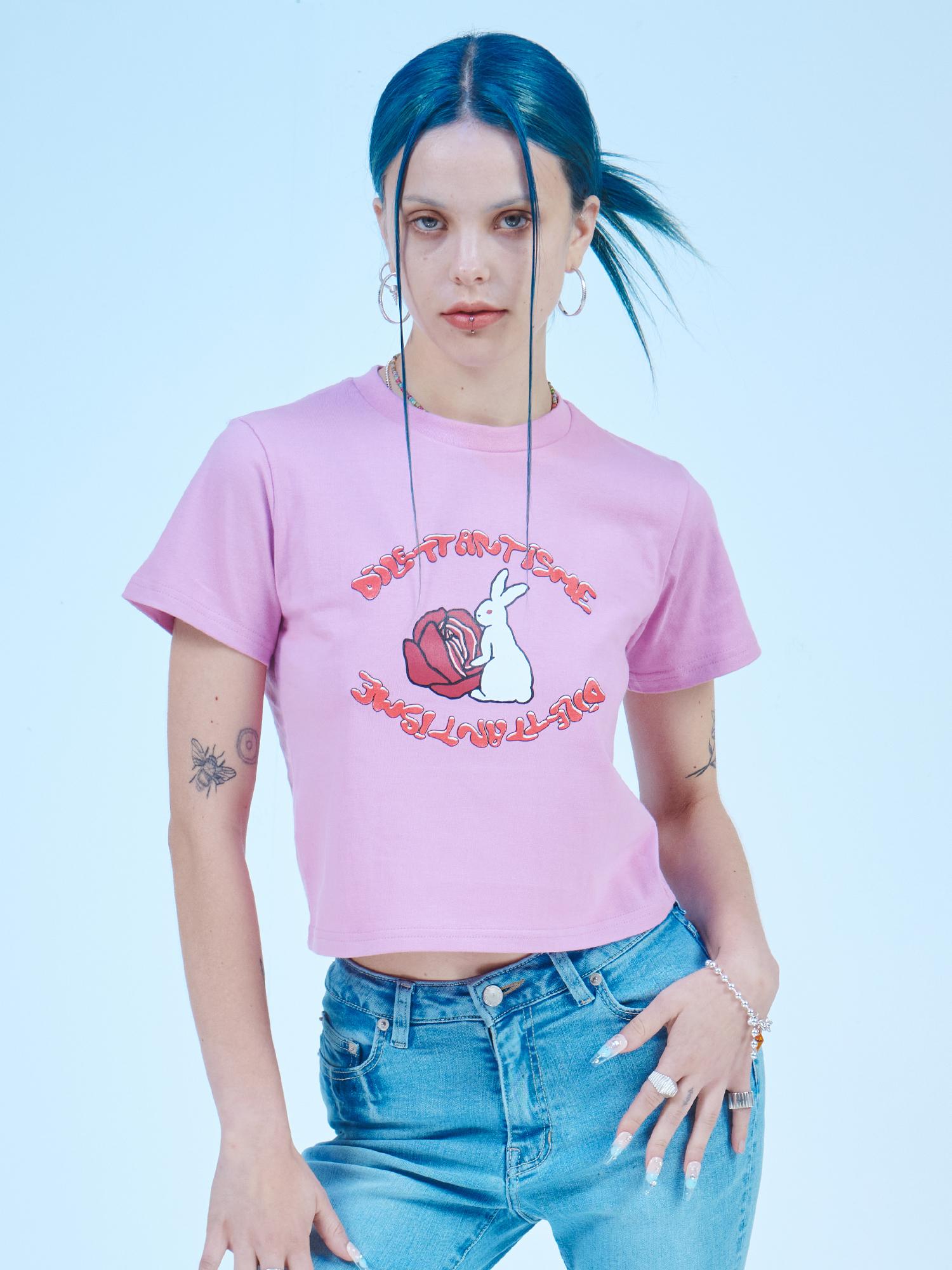 Dilettantism Rabbit Crop T-Shirt (Pk)