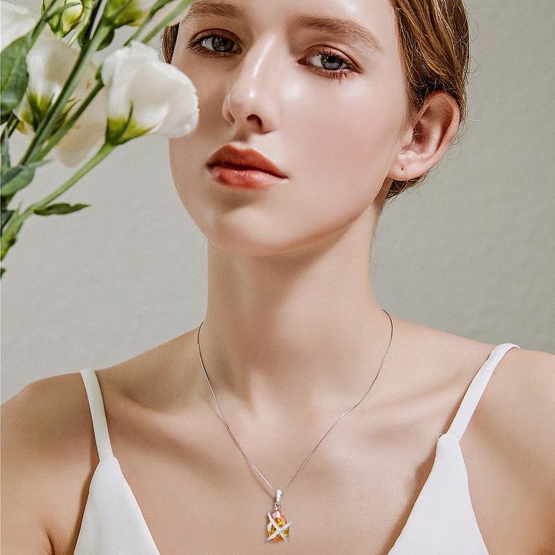 Cross-border Jewelry S925 Silver Pear Pendant Gold Ice Cut High Carbon Diamond Necklace Atmospheric Luxury