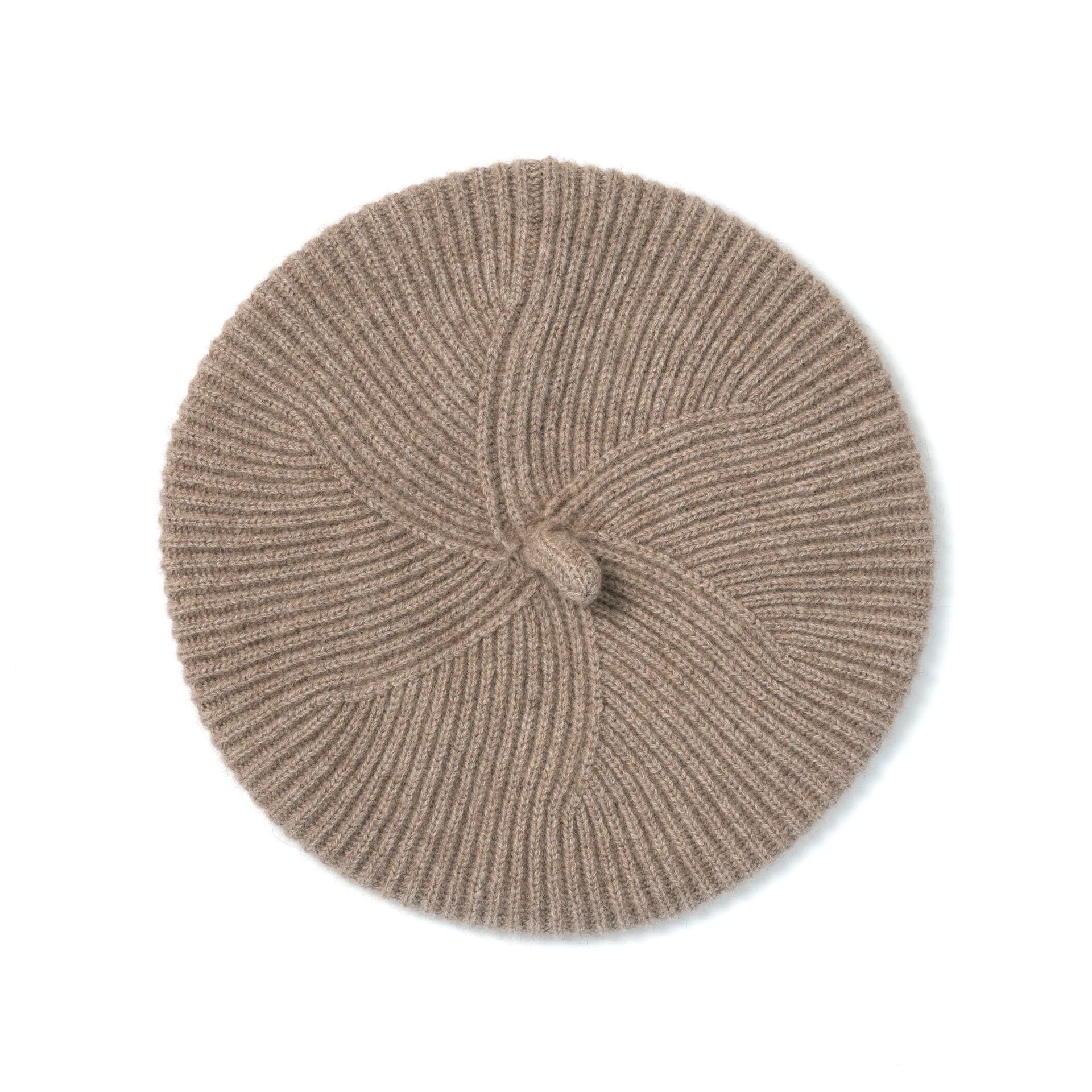 Custom Inner Mongolian 100% Pure Cashmere Beret Hat Women Winter Warm Rib Knitted Casual Solid Color Cashmere Beanie Hat One Size коричневый
