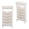 Mobile Bookshelf 3 Drawer Beige Color Multifunctional Movable Storage Book Shelves for School