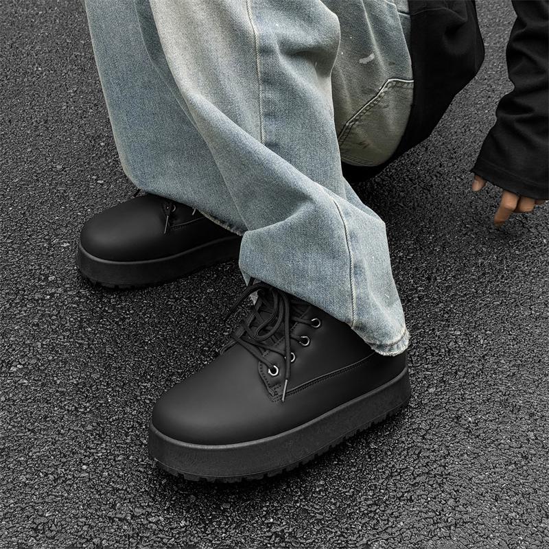 2026 Winter New Versatile Short Boots Outdoor Thick Bottom Thickened Big Head Small Cap Workwear British Style
