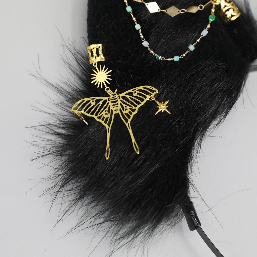 Dark Series Exotic Wolf Ear Hairband Roleplay Anime Costume Hairhoop Masquerades Headpiece Anime Event Head Accessories