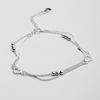 2-row Chain Heart Ball Silver Bracelet