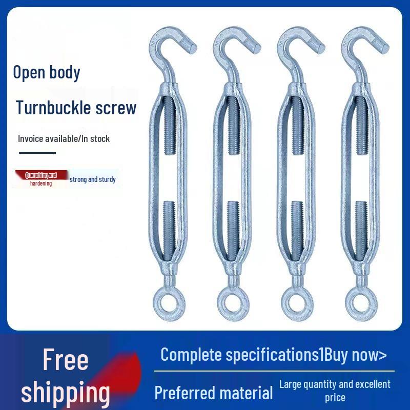 

Galvanized Open Turnbuckle Wire Rope Tensioner Bolt Standard Open Turnbuckle M8