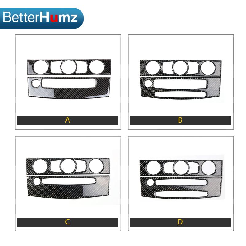 For BMW E60 5 Series 2004-2010 Carbon Fiber Center Console Air Conditional CD Trim Stickers Tuning Car Interior Accessories