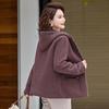 Women's Stylish Hooded Faux Wool Winter Jacket for Middle-Aged and Elderly