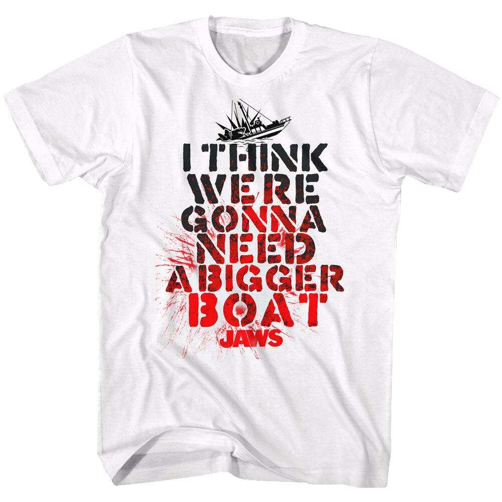 Jaws 70 Thriller Movie Blood Splatter We Need A Bigger Boat Text Men T Shirt S
